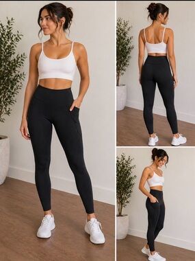 American Eagle Outfitters Black High-Waist Pocket Leggings